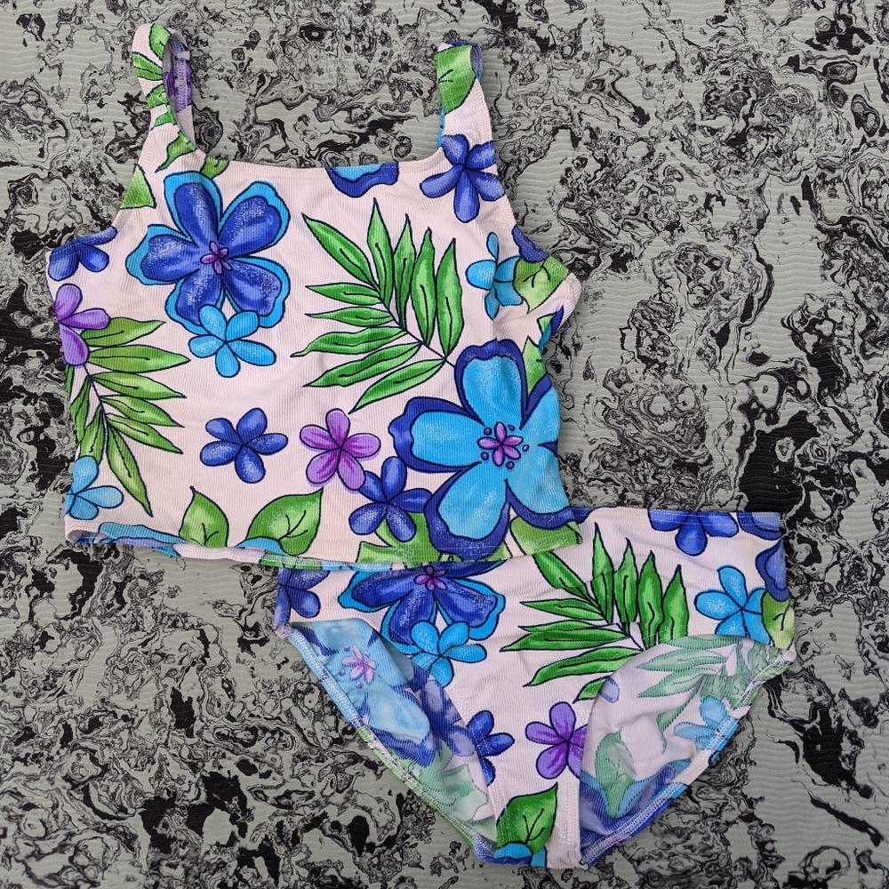 Vintage floral tankini swimsuit